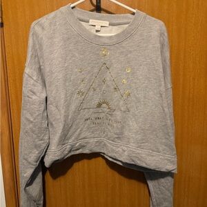 Spiritual Gangster Gray Sweatshirt with Gold Embroidery
